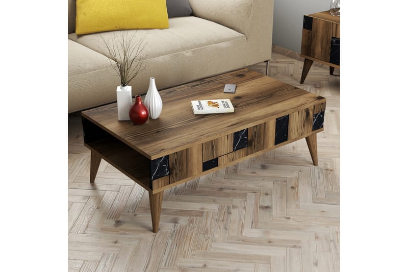 Soffbord Moyano 105 cm - Mörkbrun/Svart - Möbler - Bord & matgrupp - Soffbord