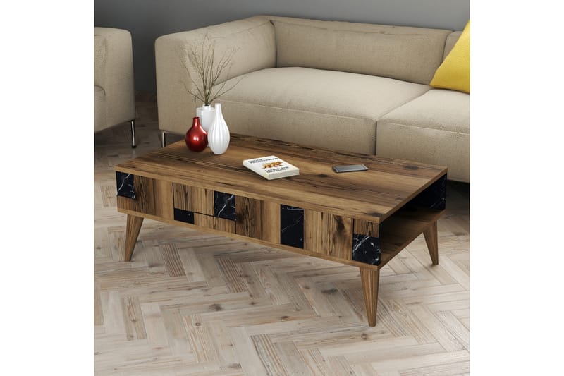Soffbord Moyano 105 cm - Mörkbrun/Svart - Möbler - Bord & matgrupp - Soffbord