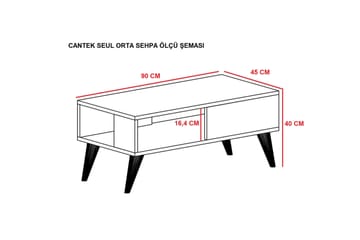 Soffbord Mumpher 90x40x90 cm - Svart/Vit - Möbler - Bord & matgrupp - Soffbord