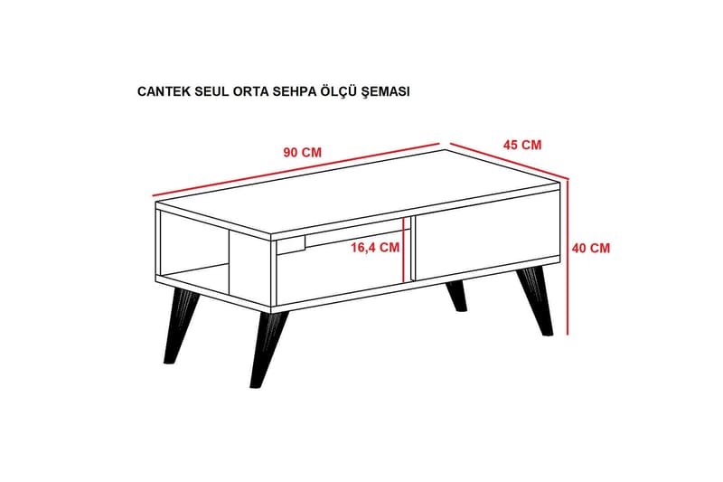 Soffbord Mumpher 90x40x90 cm - Svart/Vit - Möbler - Bord & matgrupp - Soffbord