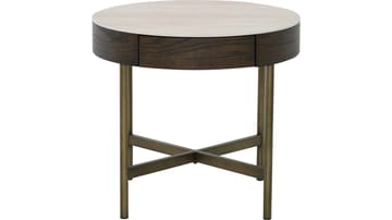 Soffbord Myrdal med Travertintopp 55 cm - Travertintopp med bronsfärgade metallben - Möbler - Bord & matgrupp - Soffbord