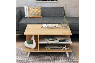 Soffbord Naidaj 80 cm med Förvaring Hyllor - Trä/Vit - Möbler - Bord & matgrupp - Soffbord