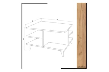 Soffbord Naidaj 80 cm med Förvaring Hyllor - Trä/Vit - Möbler - Bord & matgrupp - Soffbord