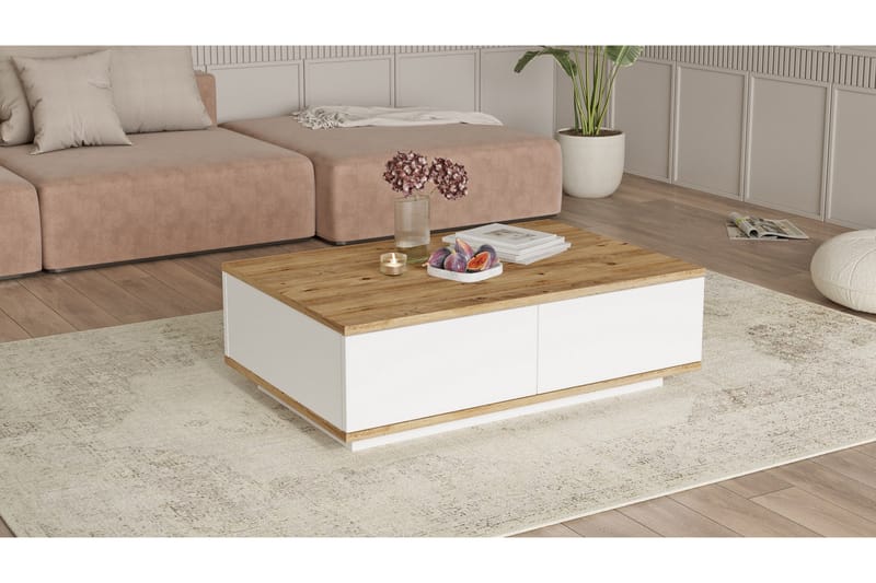 Soffbord Najar 90 cm - Brun/Vit - Möbler - Bord & matgrupp - Soffbord