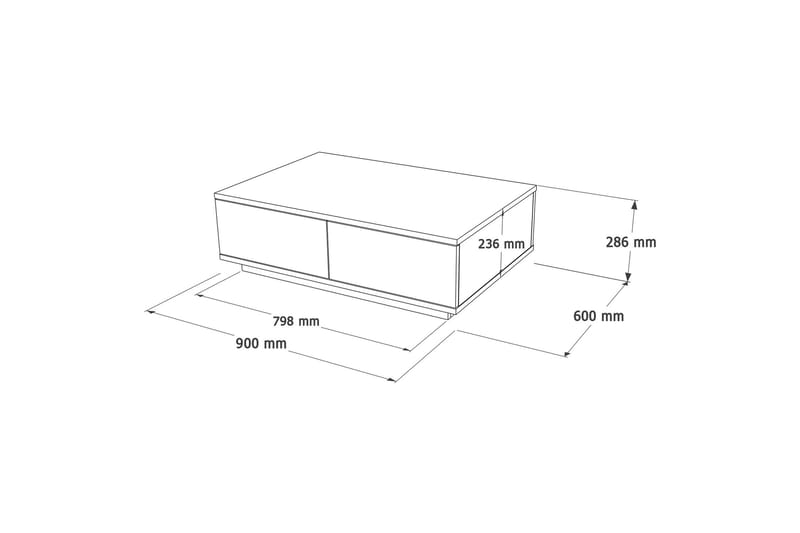 Soffbord Najar 90 cm - Brun/Vit - Soffbord