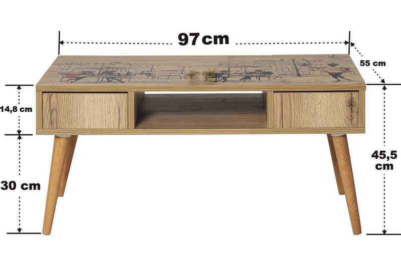 Soffbord Naruki 97 cm - Brun - Möbler - Bord & matgrupp - Soffbord