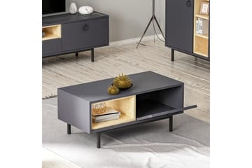 Soffbord Naturelia 90 cm med Förvaring Hylla + Lucka - Antracit/Svart - Möbler - Bord & matgrupp - Soffbord