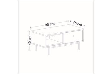 Soffbord Naturelia 90 cm med Förvaring Hylla + Lucka - Antracit/Svart - Möbler - Bord & matgrupp - Soffbord