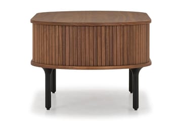 Soffbord Neandir 118 cm Ovalt med Förvaring Låda - Massiv Valnöt/Svart - Möbler - Bord & matgrupp - Soffbord