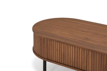 Soffbord Neandir 118 cm Ovalt med Förvaring Låda - Massiv Valnöt/Svart - Möbler - Bord & matgrupp - Soffbord