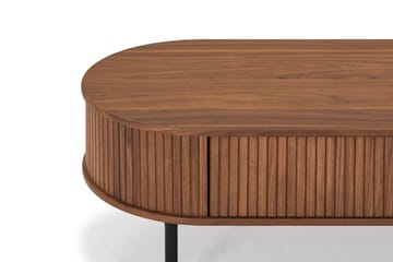 Soffbord Neandir 118 cm Ovalt med Förvaring Låda - Massiv Valnöt/Svart - Möbler - Bord & matgrupp - Soffbord