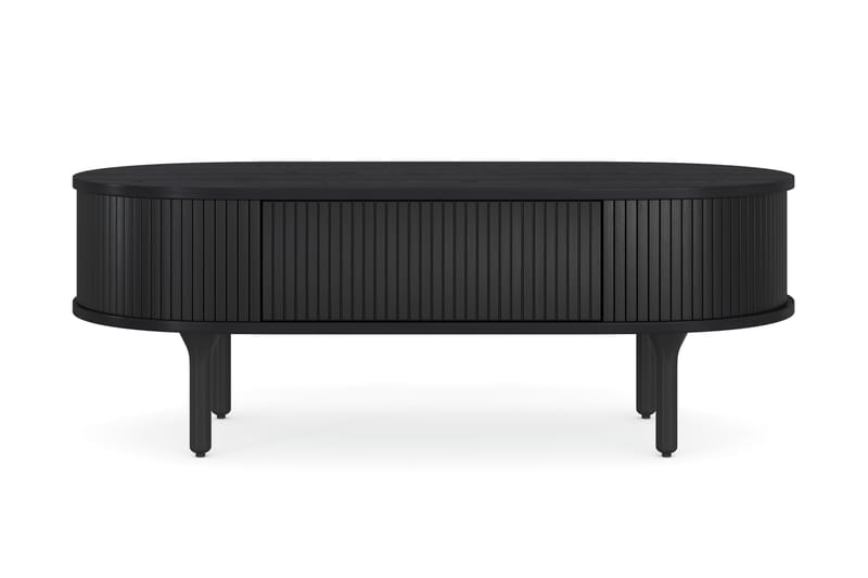 Soffbord Neandir 118 cm Ovalt med Förvaring Låda - Svart - Soffbord