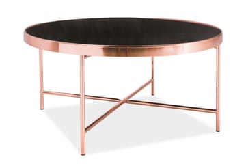 Soffbord Nicoyana 82 cm Runt - Glas/Svart/Koppar - Möbler - Bord & matgrupp - Soffbord