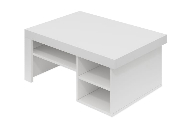 Soffbord Njonnjos 92 cm med Förvaring Hyllor - Vit - Soffbord