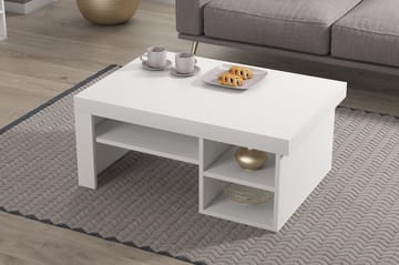 Soffbord Njonnjos 92 cm med Förvaring Hyllor - Vit - Möbler - Bord & matgrupp - Soffbord