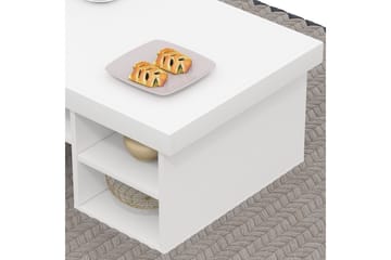 Soffbord Njonnjos 92 cm med Förvaring Hyllor - Vit - Möbler - Bord & matgrupp - Soffbord