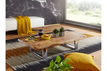 Soffbord Nurston 115 cm - Akacia/Krom - Möbler - Bord & matgrupp - Soffbord