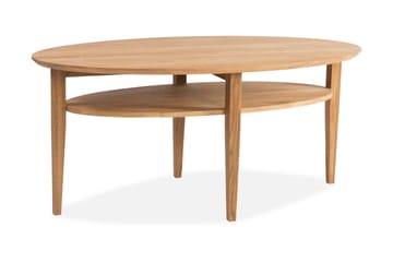 Soffbord Ohio 130 cm Ovalt med Förvaring Hylla Ek - Stenexpo - Möbler - Bord & matgrupp - Soffbord