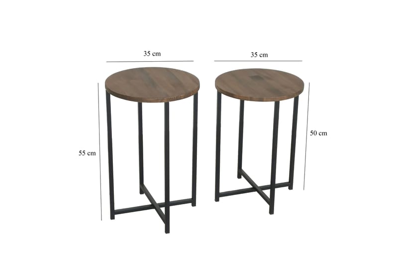 Soffbord Olfat 35x35x35 cm Runt - Brun - Möbler - Bord & matgrupp - Soffbord
