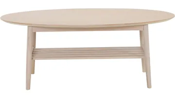 Soffbord Olsund Ovalt med Hylla - Vitpigmenterad - Möbler - Bord & matgrupp - Soffbord - Soffbord med förvaring