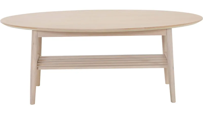 Soffbord Olsund Ovalt med Hylla - Vitpigmenterad - Möbler - Bord & matgrupp - Soffbord - Soffbord med förvaring