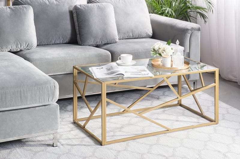 Soffbord Orland 100 cm - Glas/Guld - Möbler - Bord & matgrupp - Soffbord