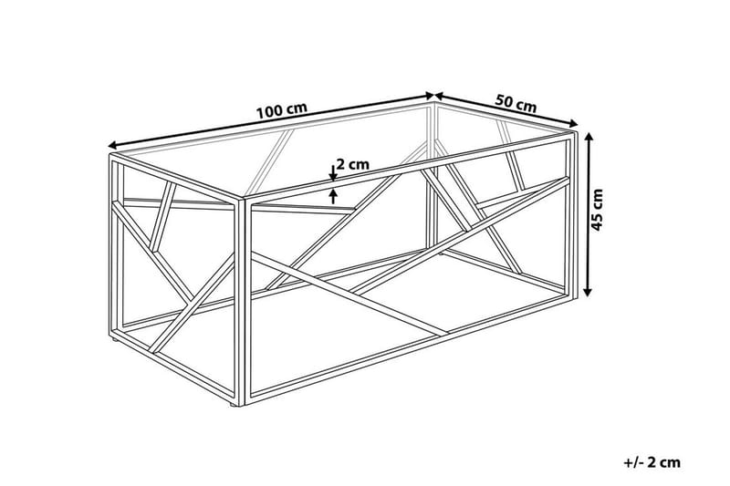 Soffbord Orland 100 cm - Glas/Guld - Soffbord