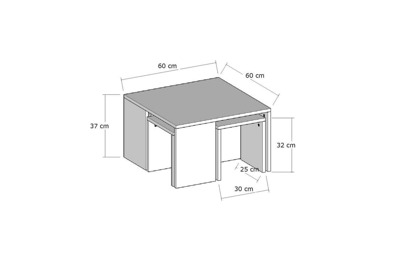 Soffbord Ortano 60 cm - Natur/Brun - Soffbord