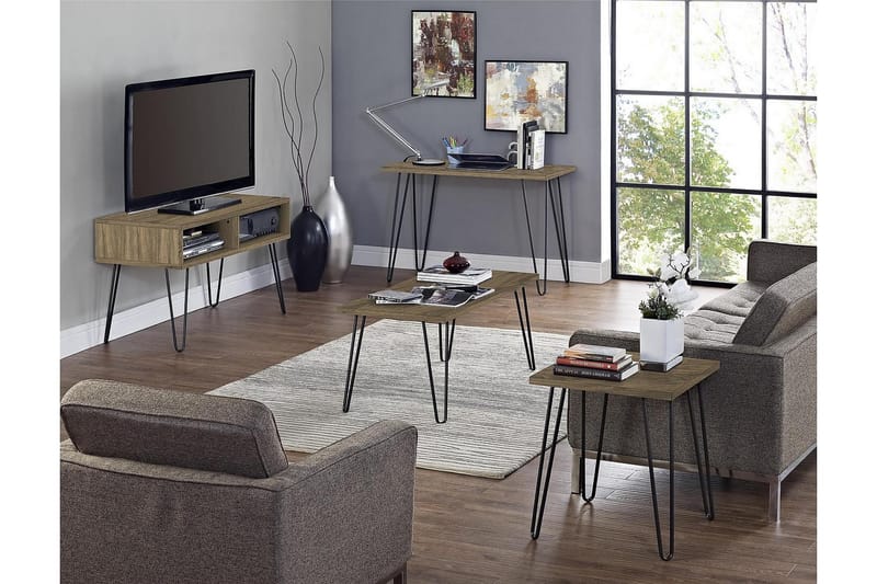 Soffbord Owen 107 cm Valnötsbrun/Svart - Dorel Home - Möbler - Bord & matgrupp - Soffbord