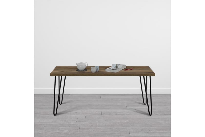 Soffbord Owen 107 cm Valnötsbrun/Svart - Dorel Home - Möbler - Bord & matgrupp - Soffbord