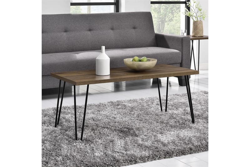 Soffbord Owen 107 cm Valnötsbrun/Svart - Dorel Home - Möbler - Bord & matgrupp - Soffbord