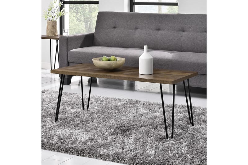 Soffbord Owen 107 cm Valnötsbrun/Svart - Dorel Home - Möbler - Bord & matgrupp - Soffbord