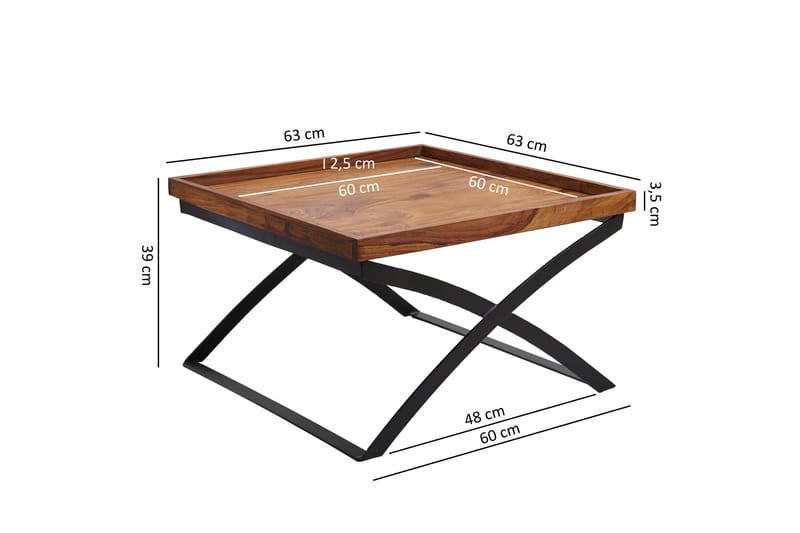 Soffbord Roe 63 cm - Massivt Trä/Svart - Möbler - Bord & matgrupp - Soffbord