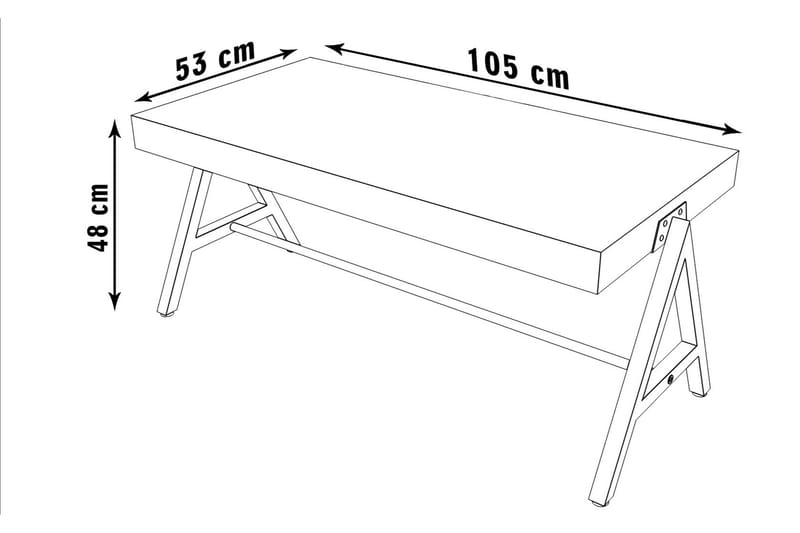 Soffbord Rooman 105 cm - Natur/Svart - Soffbord