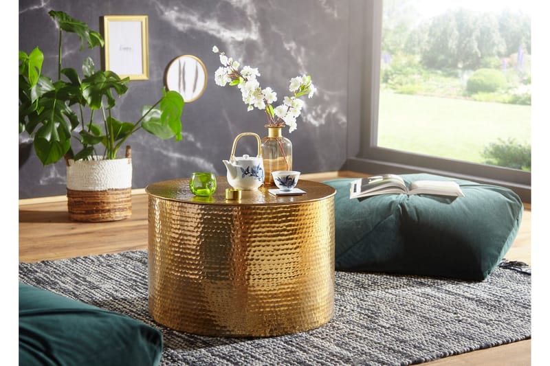 Soffbord Rostek 61 cm Runt - Guld - Soffbord