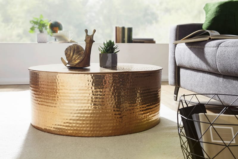 Soffbord Rostek 75 cm Runt - Guld - Möbler - Bord & matgrupp - Soffbord