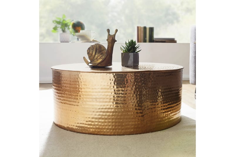 Soffbord Rostek 75 cm Runt - Guld - Möbler - Bord & matgrupp - Soffbord