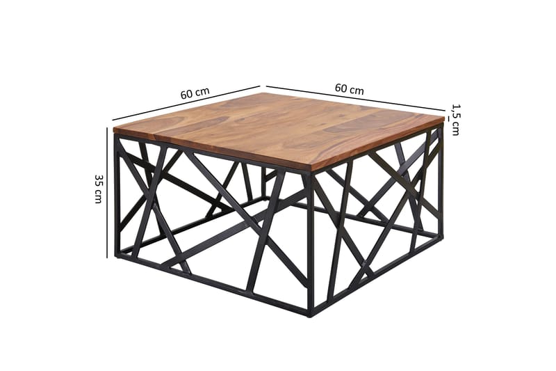 Soffbord Schemmer 60 cm - Massivt Trä/Svart - Soffbord