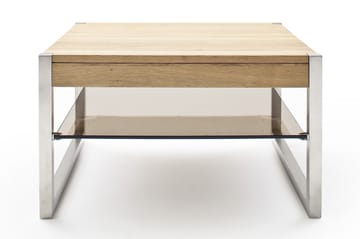 Soffbord Selvor 65 cm med Förvaring Hylla - Natur/Krom - Möbler - Bord & matgrupp - Soffbord