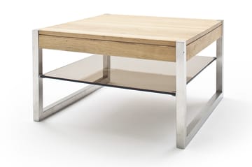 Soffbord Selvor 65 cm med Förvaring Hylla - Natur/Krom - Möbler - Bord & matgrupp - Soffbord