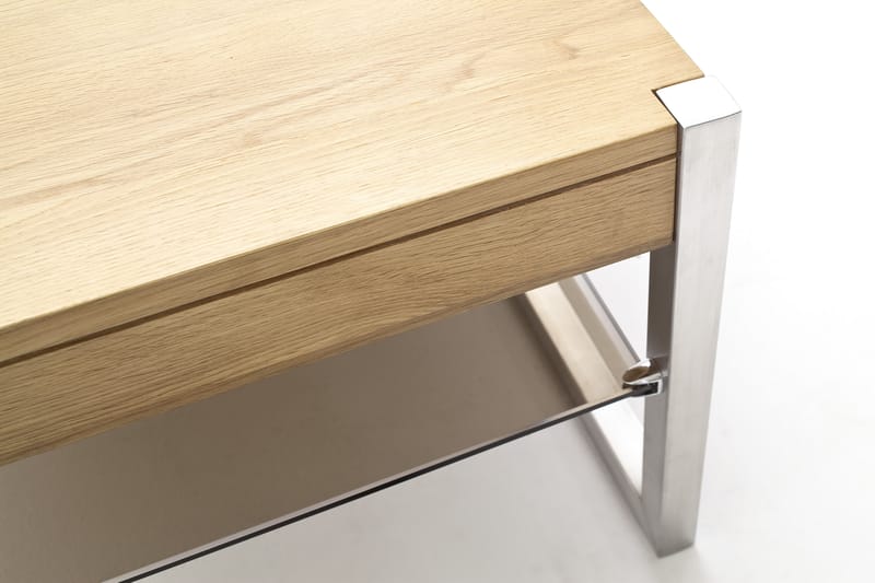 Soffbord Selvor 65 cm med Förvaring Hylla - Natur/Krom - Möbler - Bord & matgrupp - Soffbord