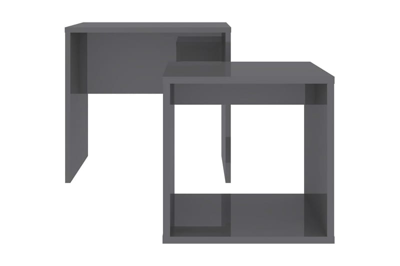 Soffbord set grå högglans 48x30x45 cm spånskiva - Grå - Satsbord - Soffbord