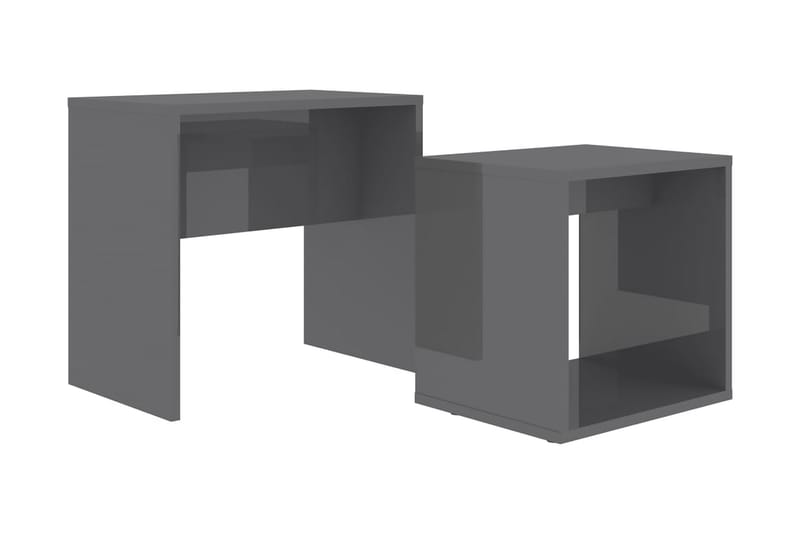 Soffbord set grå högglans 48x30x45 cm spånskiva - Grå - Soffbord - Satsbord
