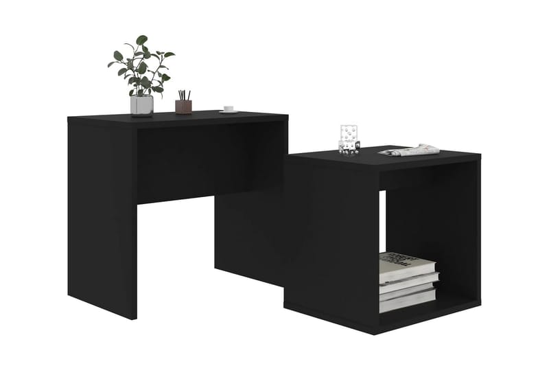 Soffbord set svart 48x30x45 cm spånskiva - Svart - Soffbord - Satsbord