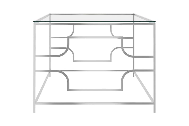 Soffbord silver 120x60x45 cm rostfritt stål och glas - Silver - Soffbord