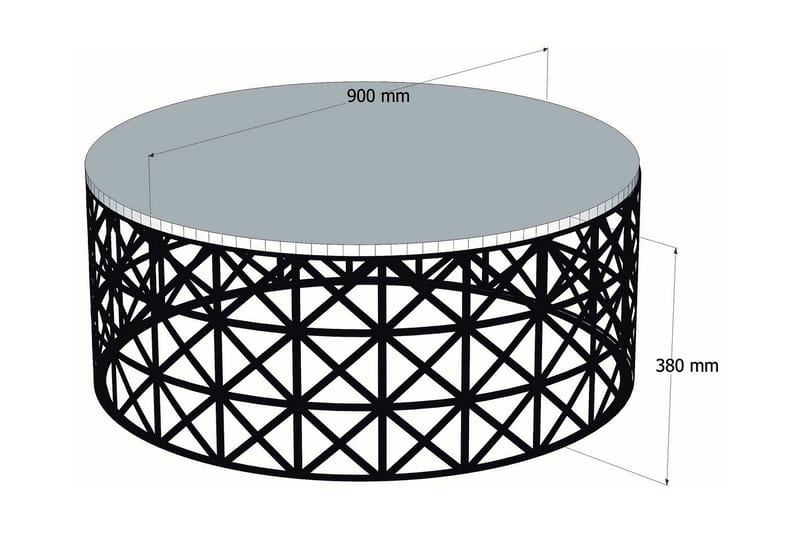Soffbord Sipila 90 cm Runt Marmormönster - Svart - Möbler - Bord & matgrupp - Soffbord