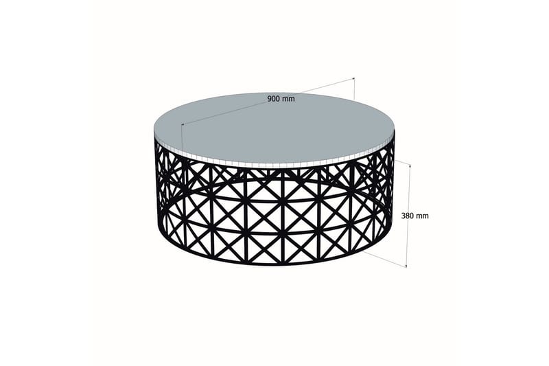 Soffbord Sipila 90 cm Runt Marmormönster - Vit/Svart - Marmorbord - Soffbord