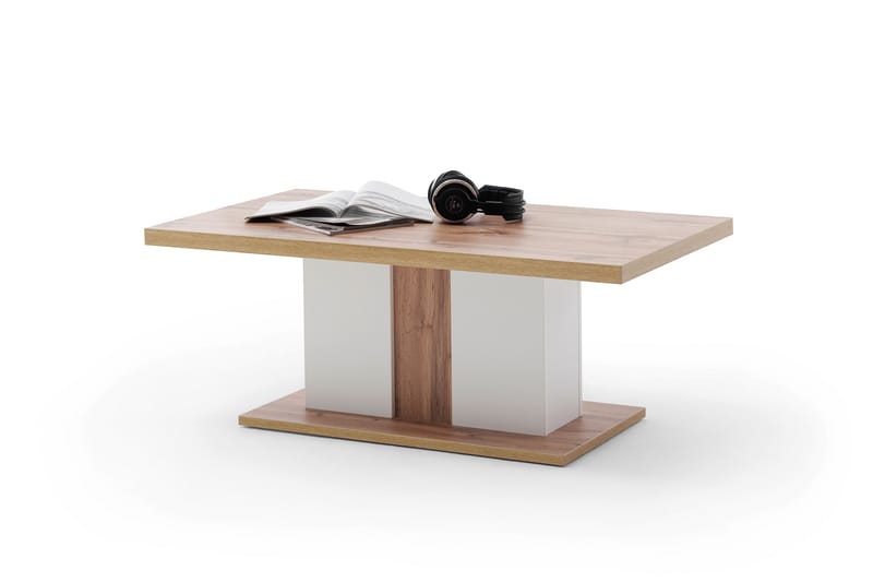 Soffbord Sirbaugh 115 cm - Vit/Ekfärg - Möbler - Bord & matgrupp - Soffbord