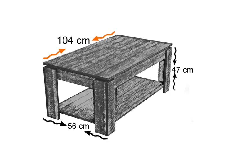 Soffbord Skoglund 104 cm med Förvaring Hylla - Bok - Soffbord