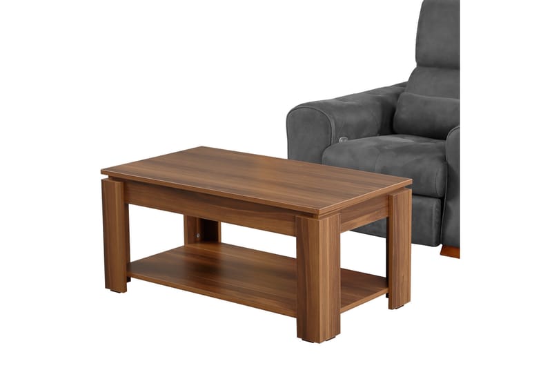 Soffbord Skoglund 104 cm med Förvaring Hylla - Valnötsbrun - Möbler - Bord & matgrupp - Soffbord